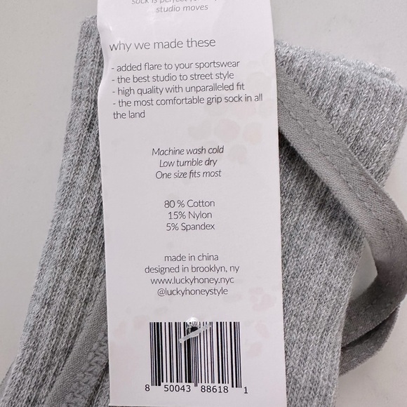 Lucky honey the Nina grip sock in gray one size fits all - Picture 9 of 10